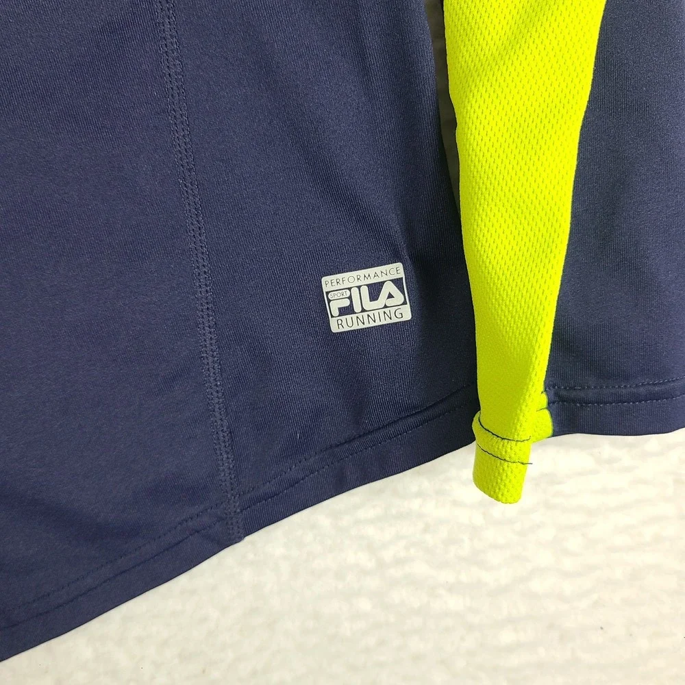 FILA Sport Sweater Mens‎ XL Navy Blue Fitted Running Performance Tech Golf